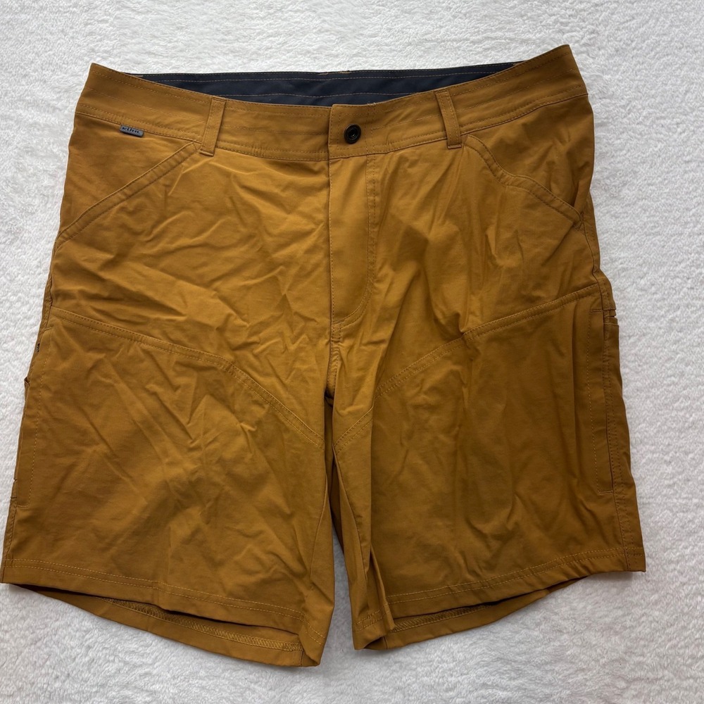 Kuhl Silencr Shorts Mens 36 Dark Khaki Nylon Spandex Hiking Technical Trail 5122